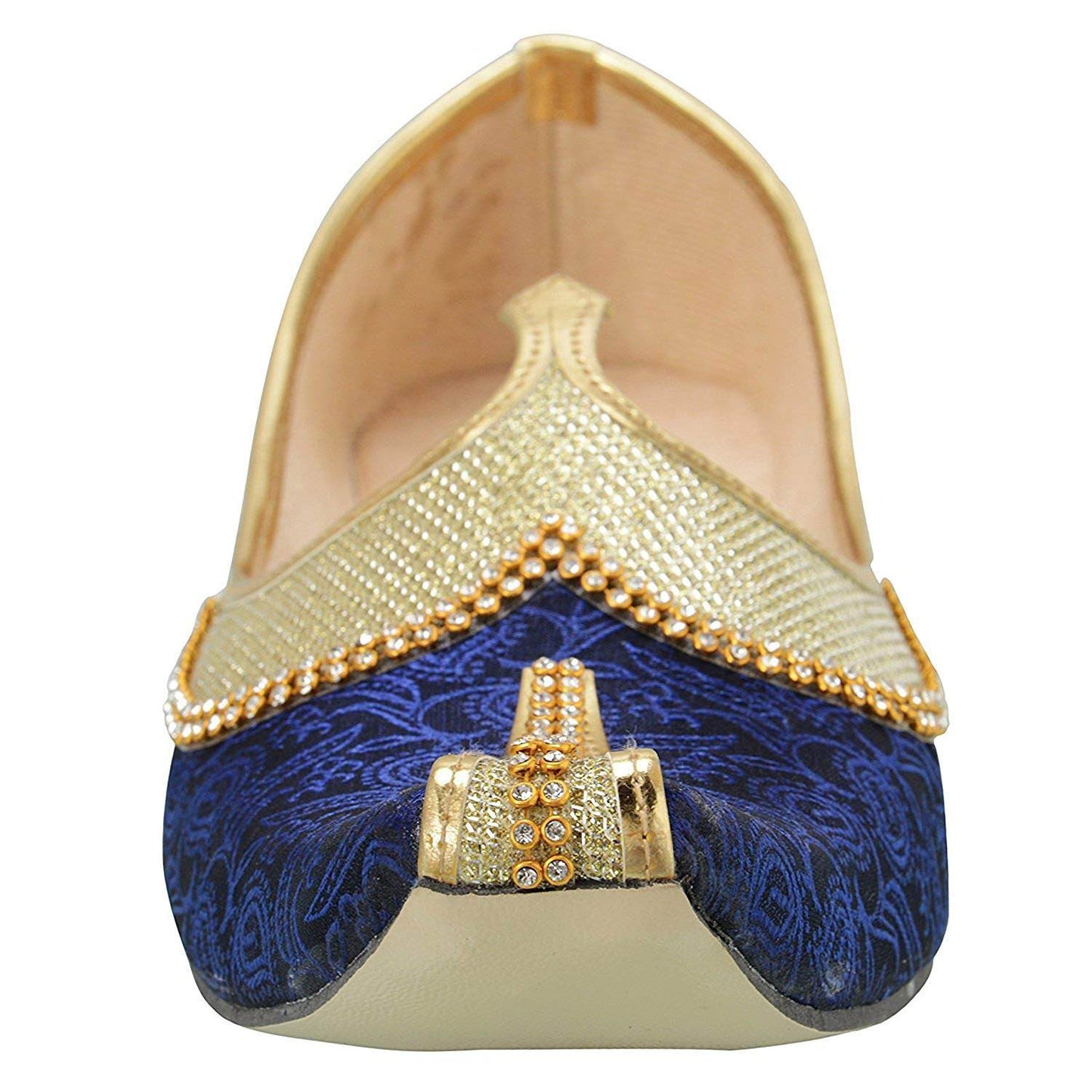 Golden Blue Silk Men's Sherwani Jutti