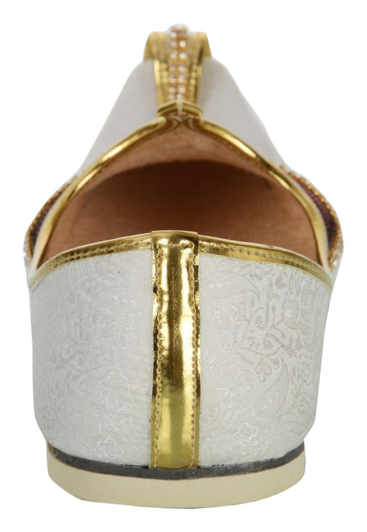 White Maroon Glitz Men's Sherwani Mojaris