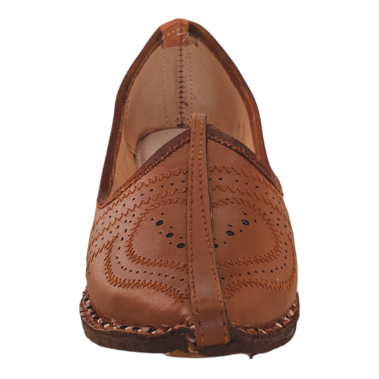 Sandy Brown Leather Heart Men's Jodhpuri Mojaris