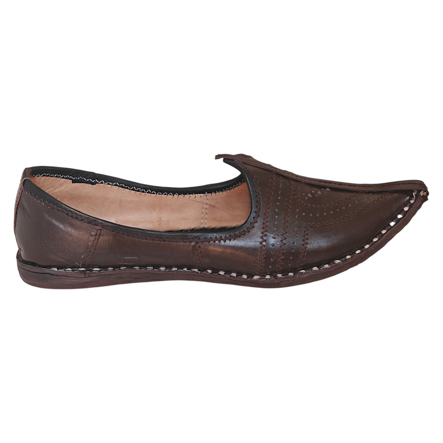 Dark Brown Heart Leather Men's Jodhpuri Mojaris