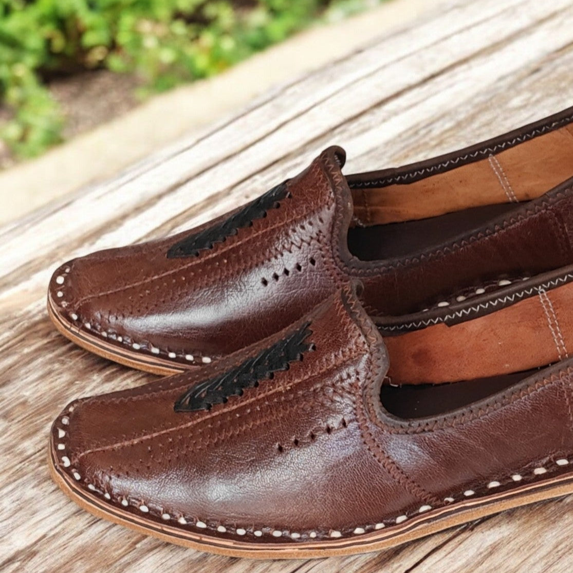 Brown Leather Men's Boot Mojaris