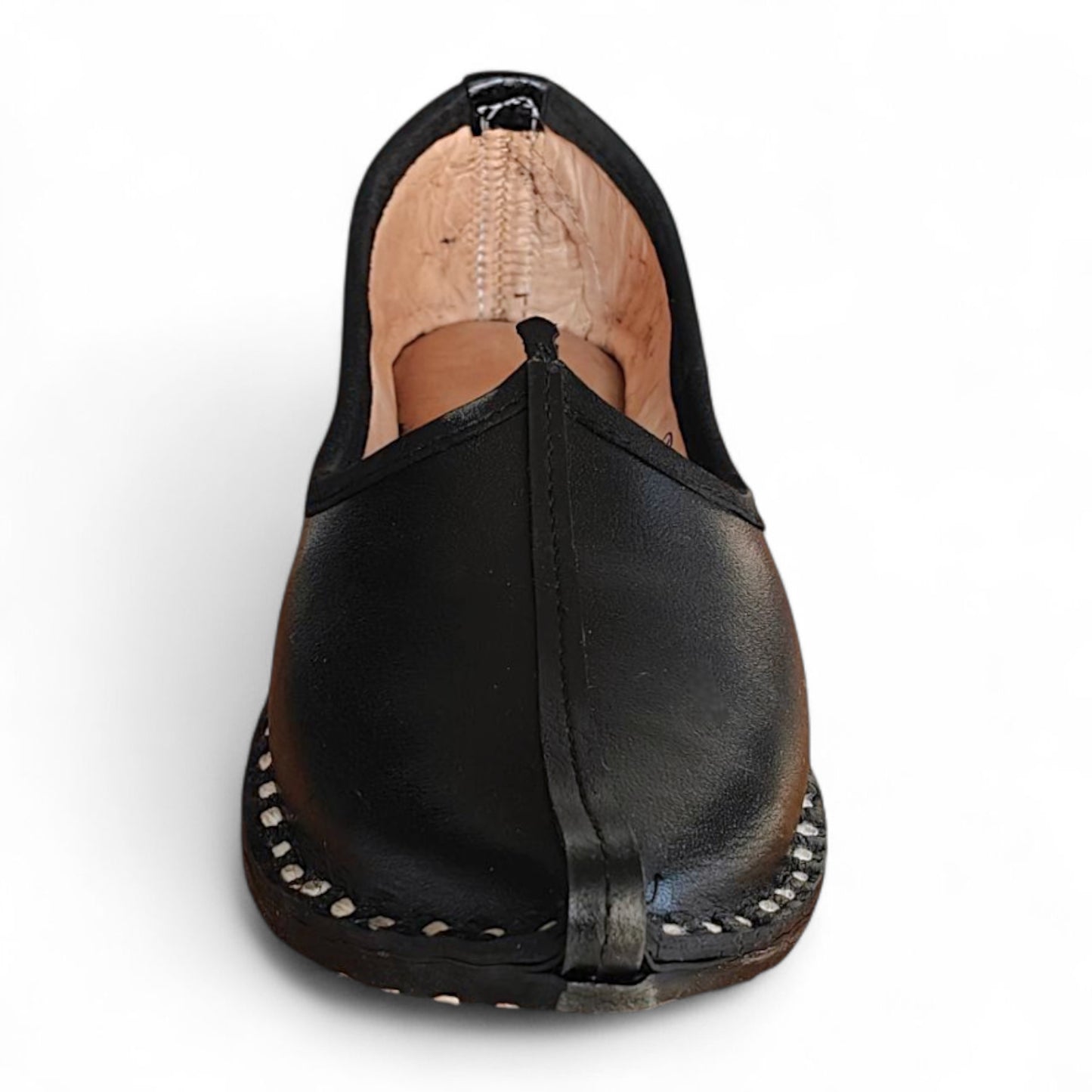 Deep Black Leather Men's Jodhpuri Mojaris