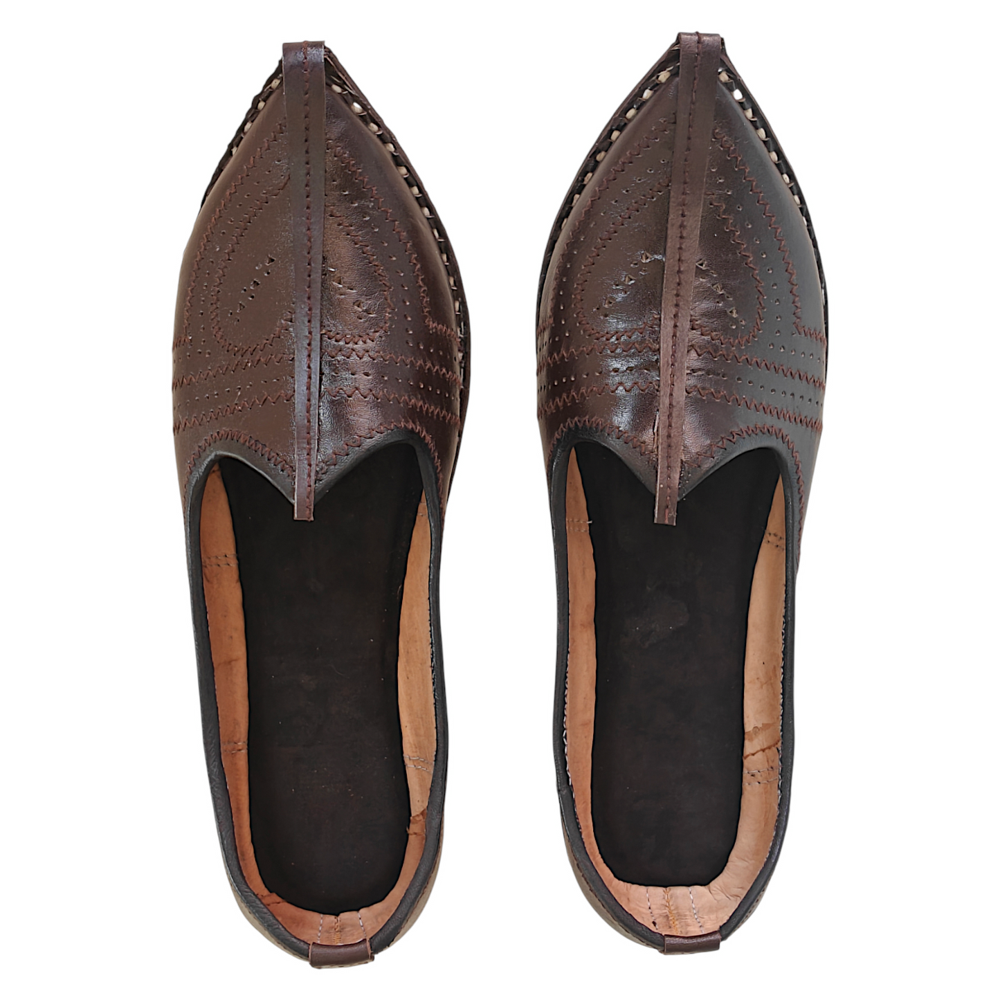 Dark Brown Heart Leather Men's Jodhpuri Mojaris