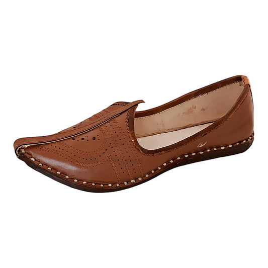 Sandy Brown Leather Heart Men's Jodhpuri Mojaris