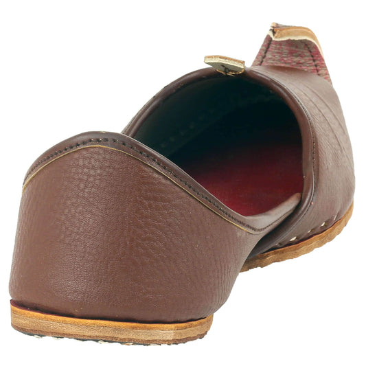 Brown Designer Jooti Juti Jutti Khussa Leather Mojadi Mojdi Mojri Nagra Punjabi Jutti Type_Punjabi