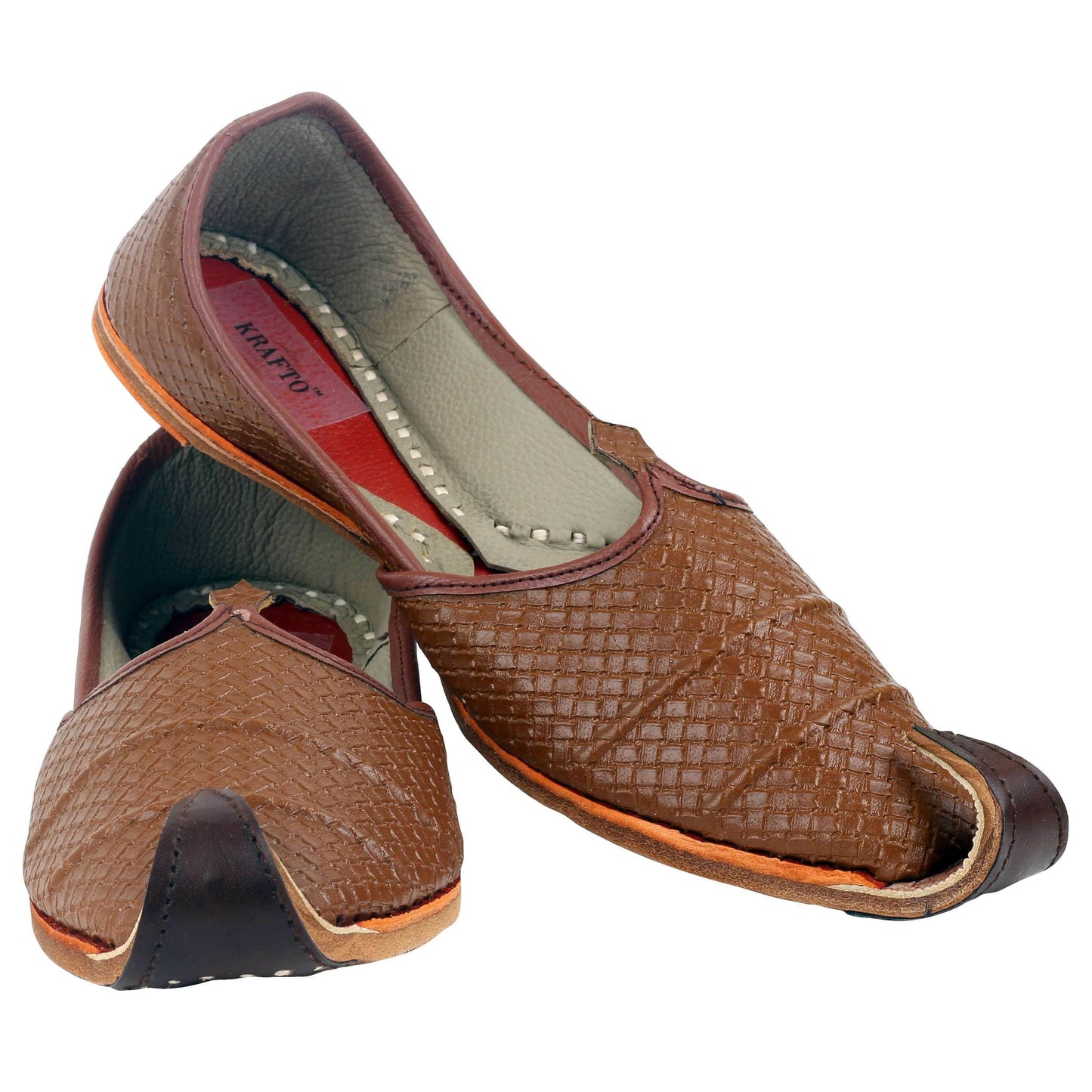 Brown Designer Jooti Juti Jutti Khussa Leather Mojadi Mojdi Mojri Nagra Punjabi Jutti Type_Punjabi