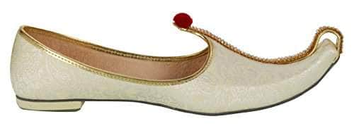 krafto mens cream fabric mono rhinestone mojaris