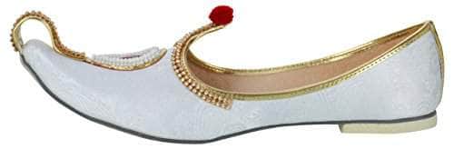 krafto mens white fabric rhinestone ruby mojaris