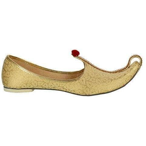 krafto mens gold fabric mono rhinestone mojaris