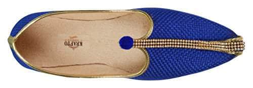 krafto mens blue jute mono rhinestone mojaris