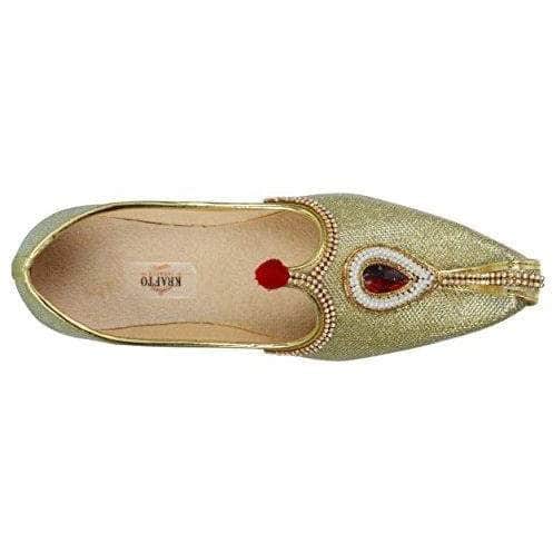 krafto mens gold glitz rhinestone ruby mojaris