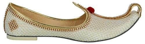 krafto mens cream jute tri rhinestone mojaris