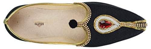 krafto mens black fabric rhinestone ruby mojaris