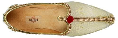 krafto mens light gold fabric tri rhinestone mojaris