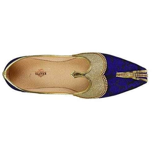 krafto mens purple gold fabric glitz mojaris