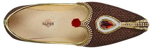 krafto mens brown jute rhinestone ruby mojaris
