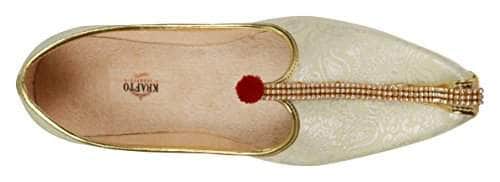 krafto mens cream fabric mono rhinestone mojaris