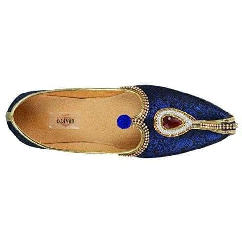 krafto mens blue fabric rhinestone ruby mojaris