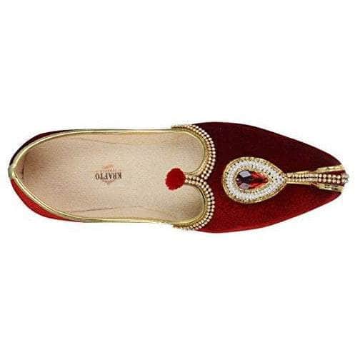 krafto mens red velvet rhinestone ruby mojaris