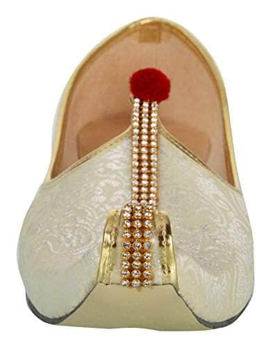 krafto mens cream fabric mono rhinestone mojaris
