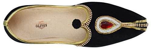 krafto mens black velvet rhinestone ruby mojaris