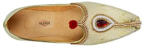 krafto mens gold fabric rhinestone ruby mojaris