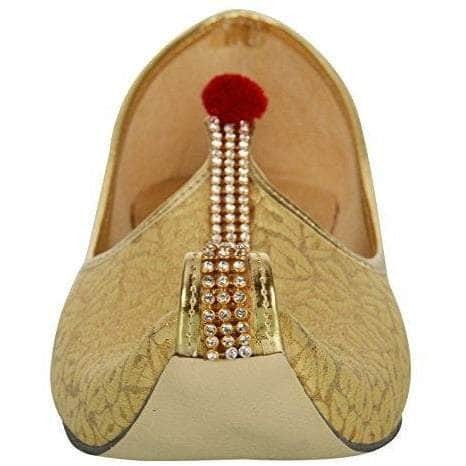 krafto mens gold fabric mono rhinestone mojaris