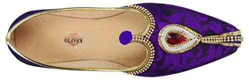 krafto mens purple fabric rhinestone ruby mojaris