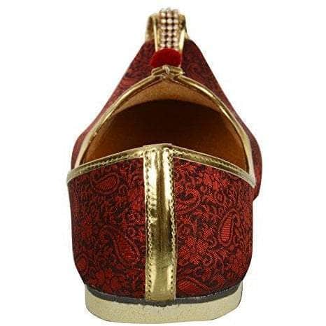 krafto mens red fabric mono rhinestone mojaris