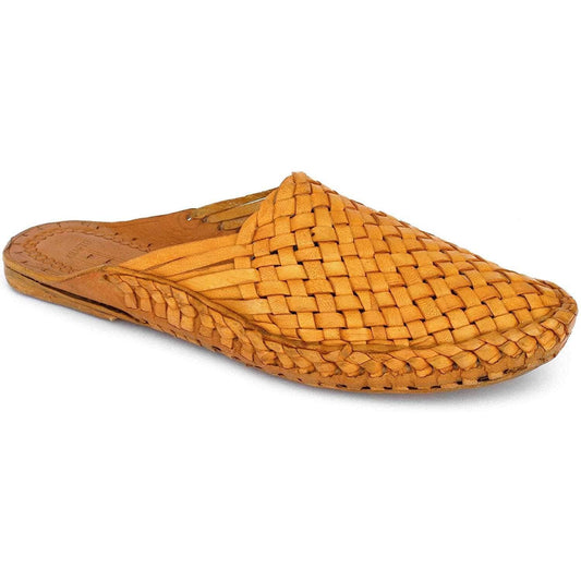 Yellow Leather Men's Kolhapuri Slippers