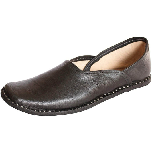 Buy Solid Black Leather Men's Jodhpuri Boot Mojaris Online