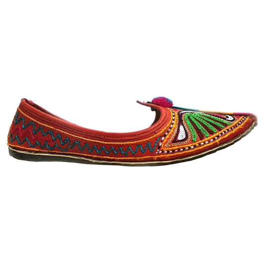 Ember Peacock Embroidary Handmade Women's Jodhpuri Leather Jutti