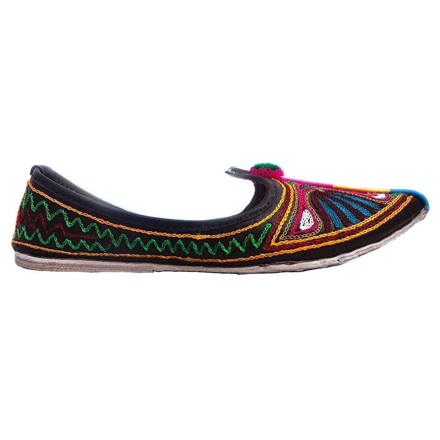 Multicolor Peacock Embroidary Handmade Women's Jodhpuri Leather Jutti