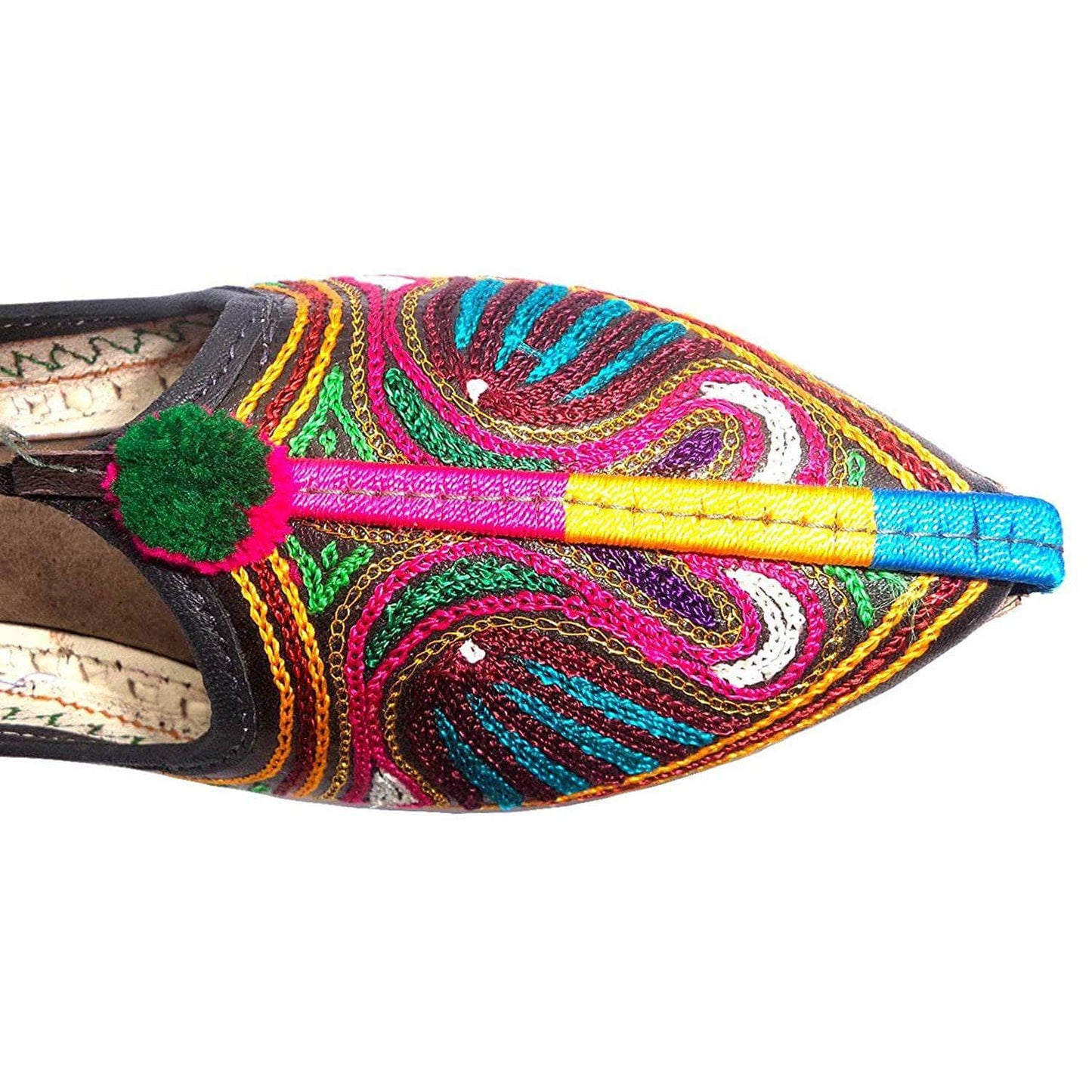 Multicolor Peacock Embroidary Handmade Women's Jodhpuri Leather Jutti