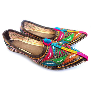 Colorful Embroidary Handmade Women's Jodhpuri Leather Jutti