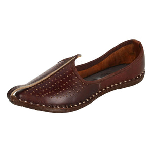 Maroon Leather Mojri for Men