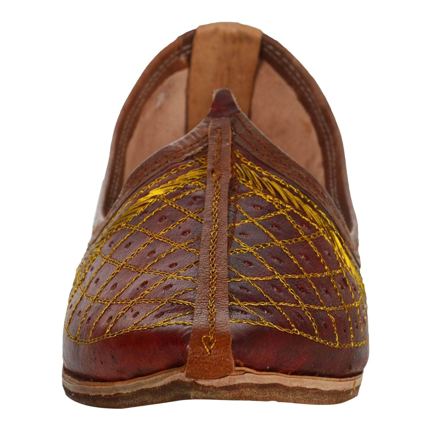 Maroon Handcrafted Leather Mojrai for Man