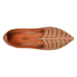 Peach Brown Handcrafted Mojdi for Man