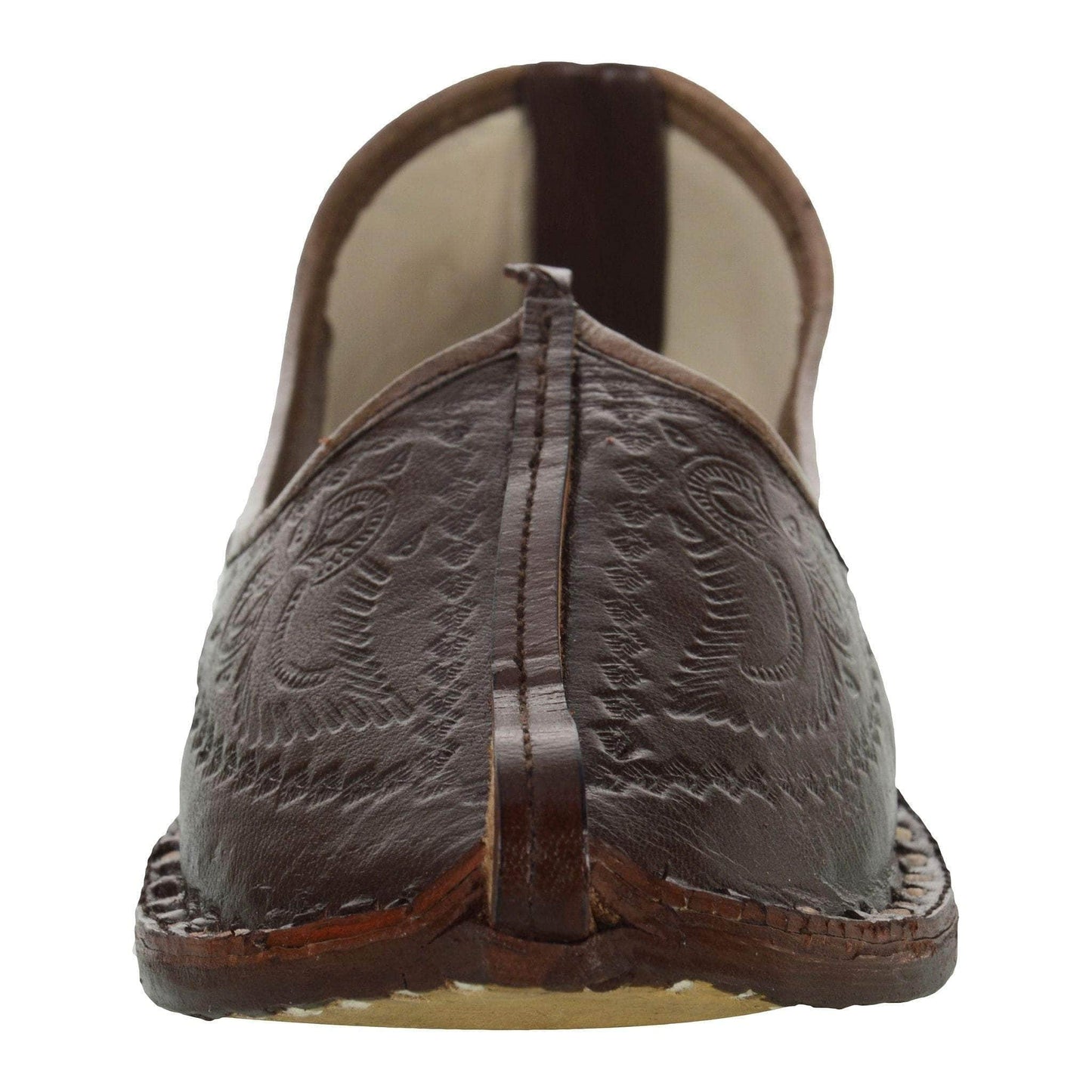 Brown Handcrafted Leather Mojrai for Man