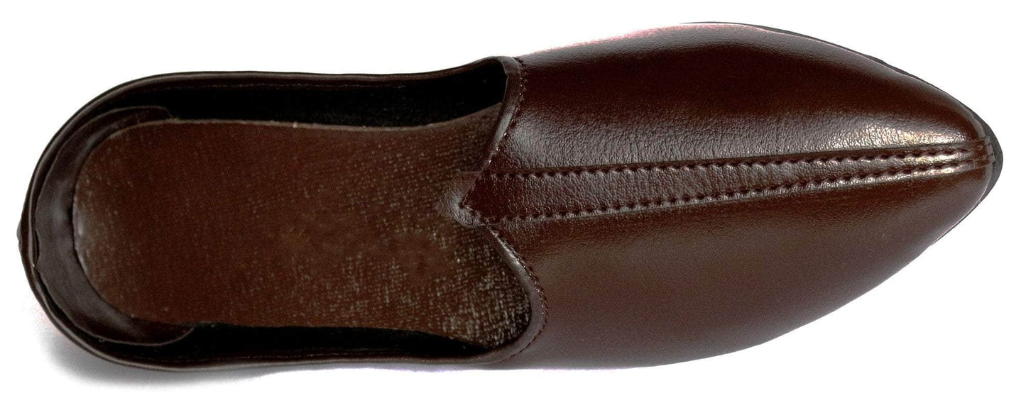 Krafto Men's Plain Brown Jalsa Jutis