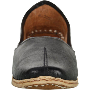 Black Handcrafted Leather Mojrai for Man