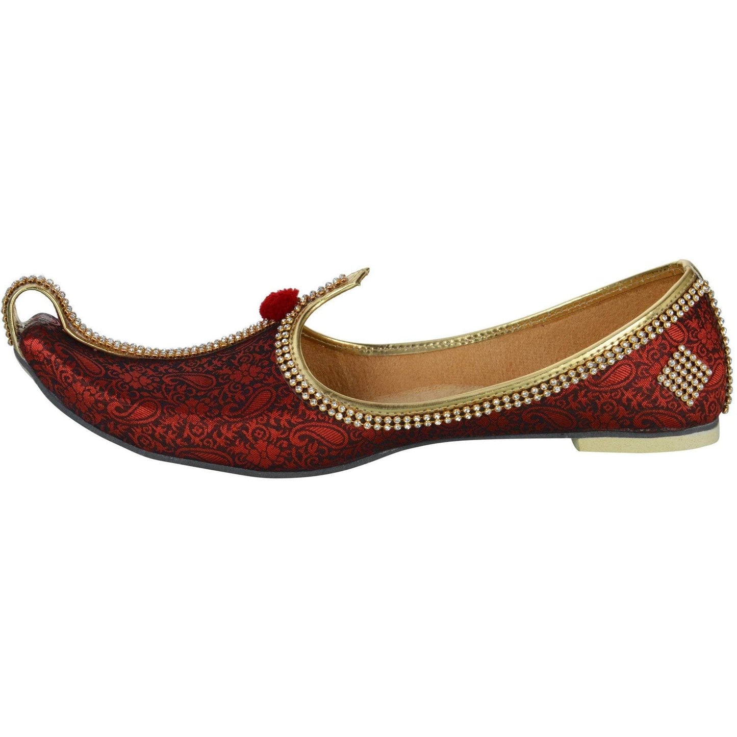 Red wedding sherwani mojari fabric maroon