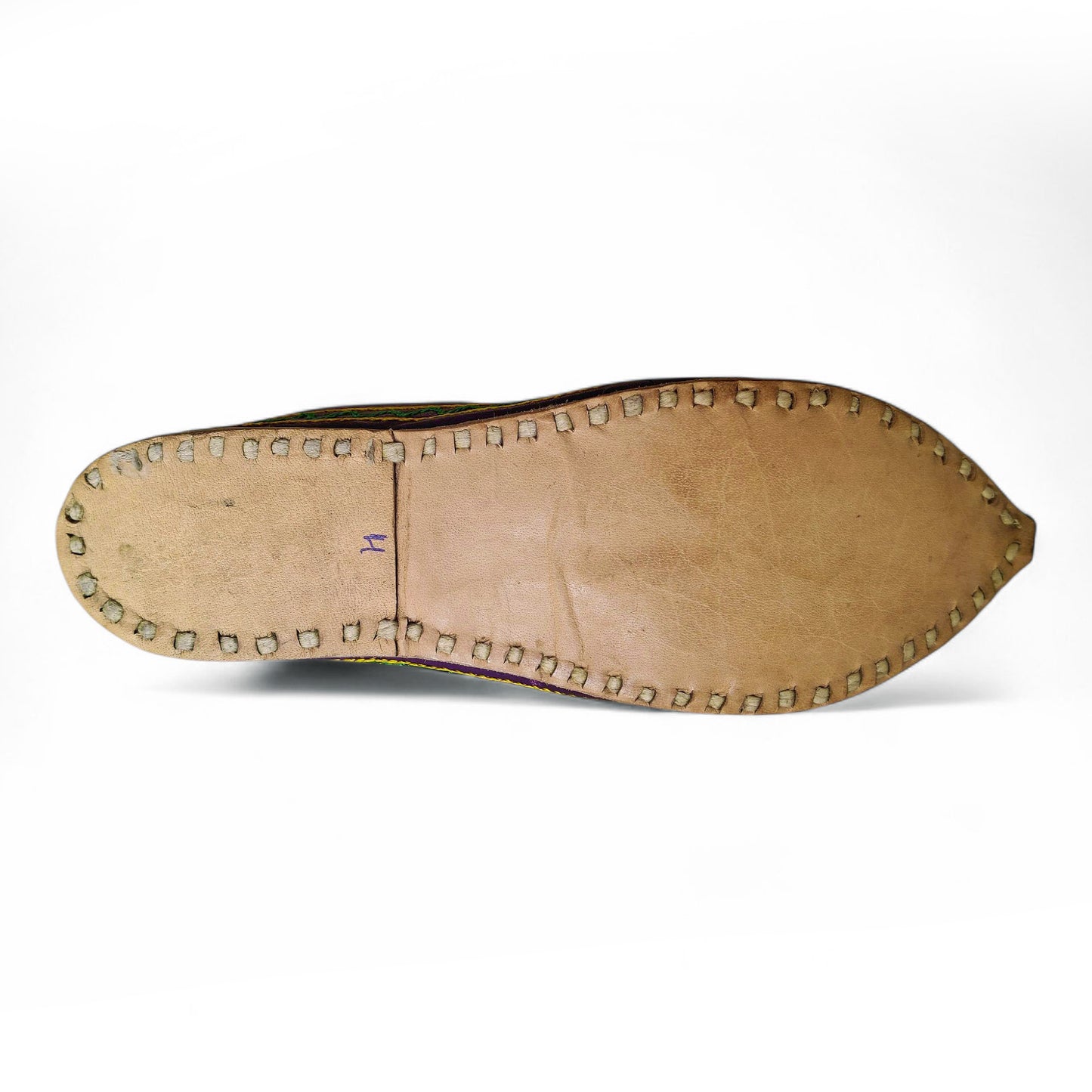 Colorful Checkers Embroidery Handmade Women's Jodhpuri Leather Jutti