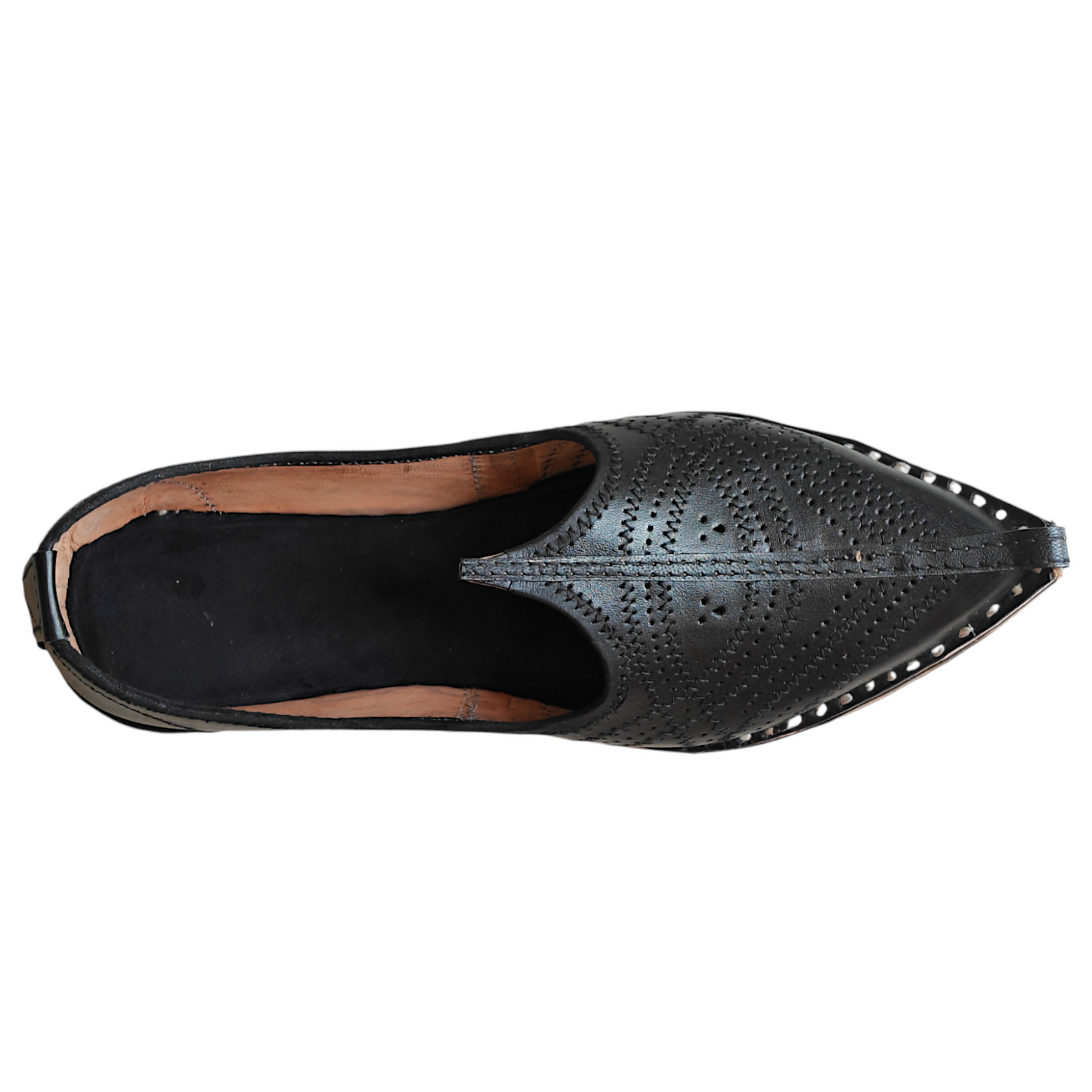 Black Jodhpuri Leather Mojari