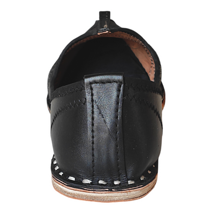 Black Jodhpuri Leather Mojari Handcrafted Juti for Man