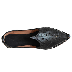Black Jodhpuri Leather Mojari