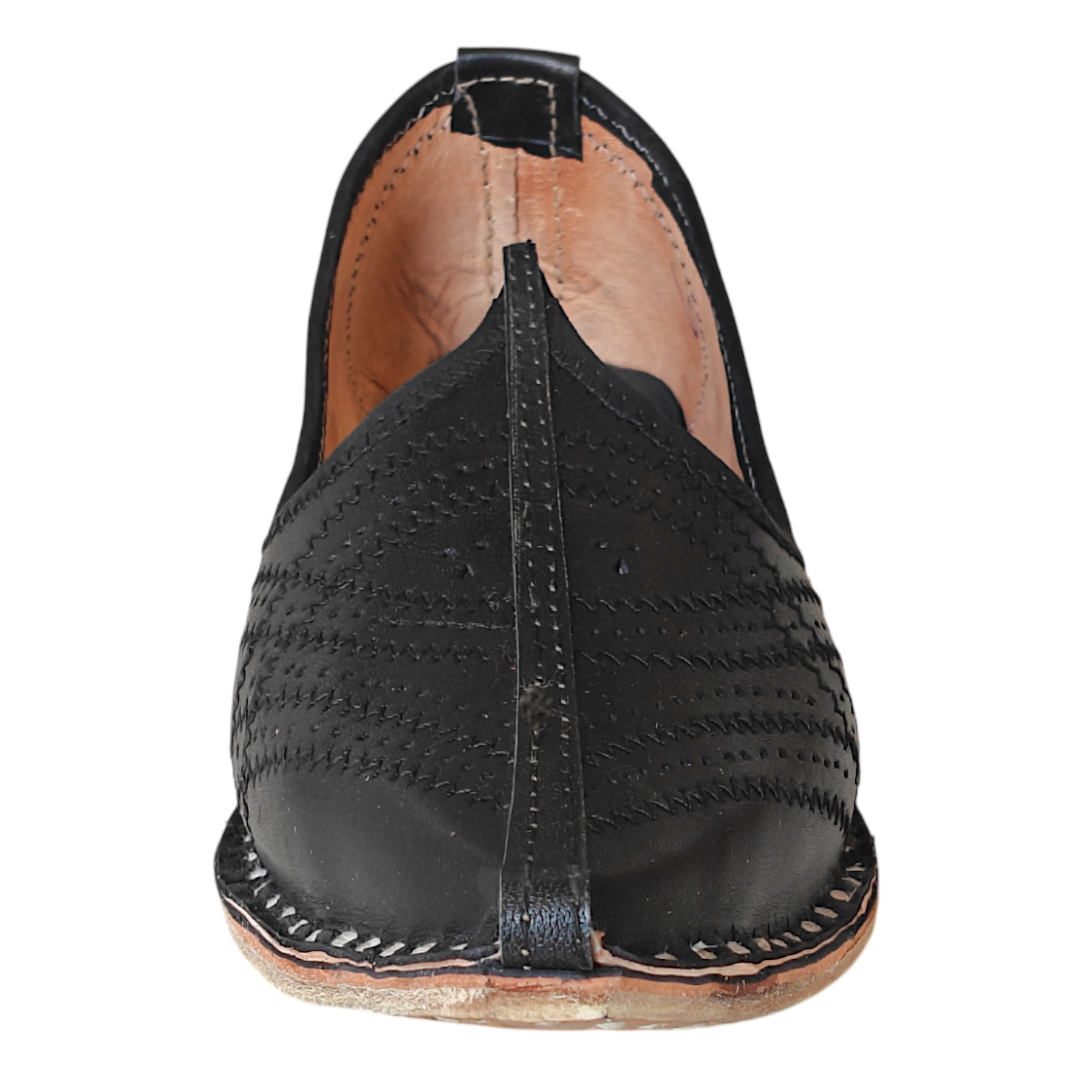 Black Jodhpuri Leather Mojari Handcrafted Juti for Man