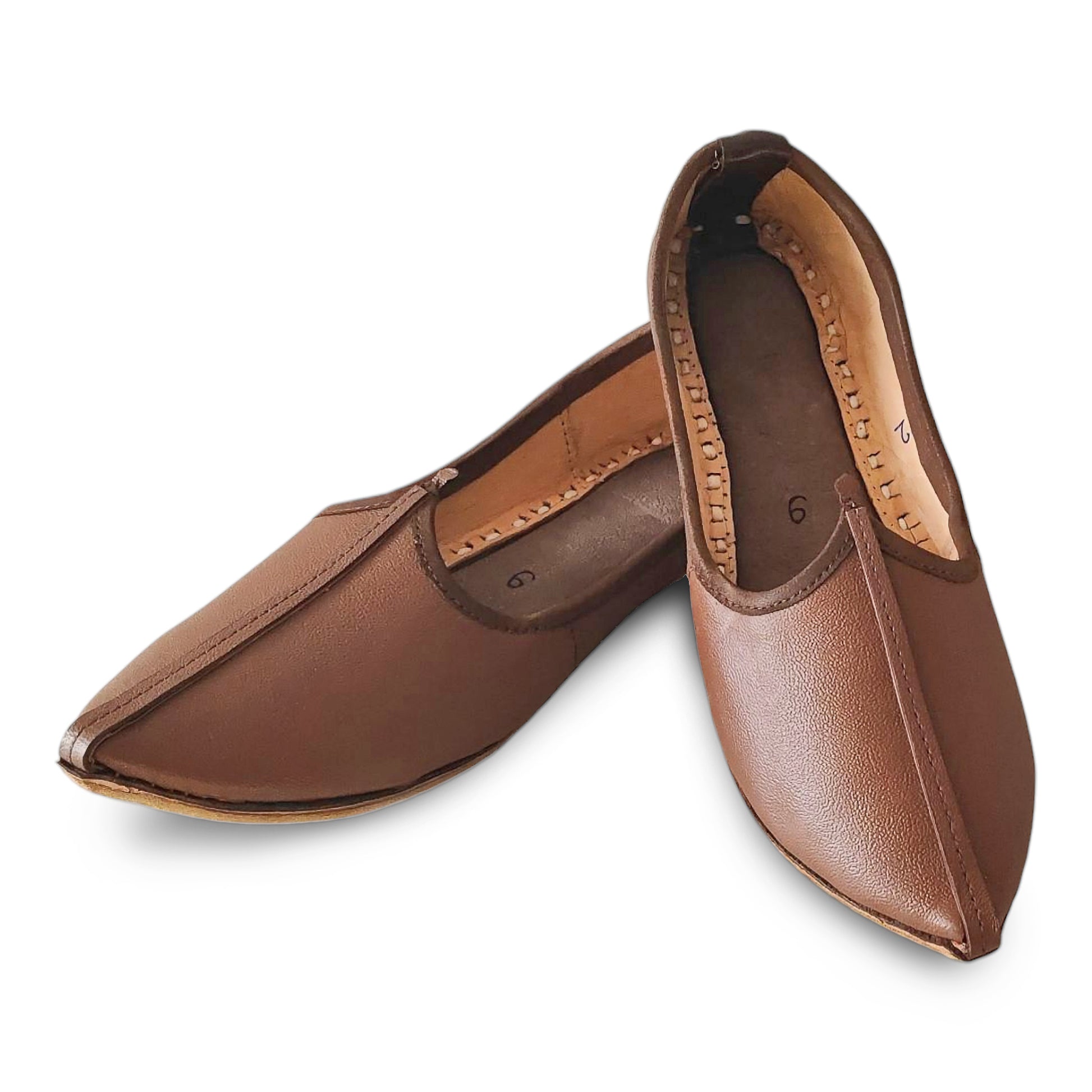 handcrafted tan genuine leather mojari for men by Krafto Jodhpur