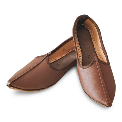 handcrafted tan genuine leather mojari for men by Krafto Jodhpur
