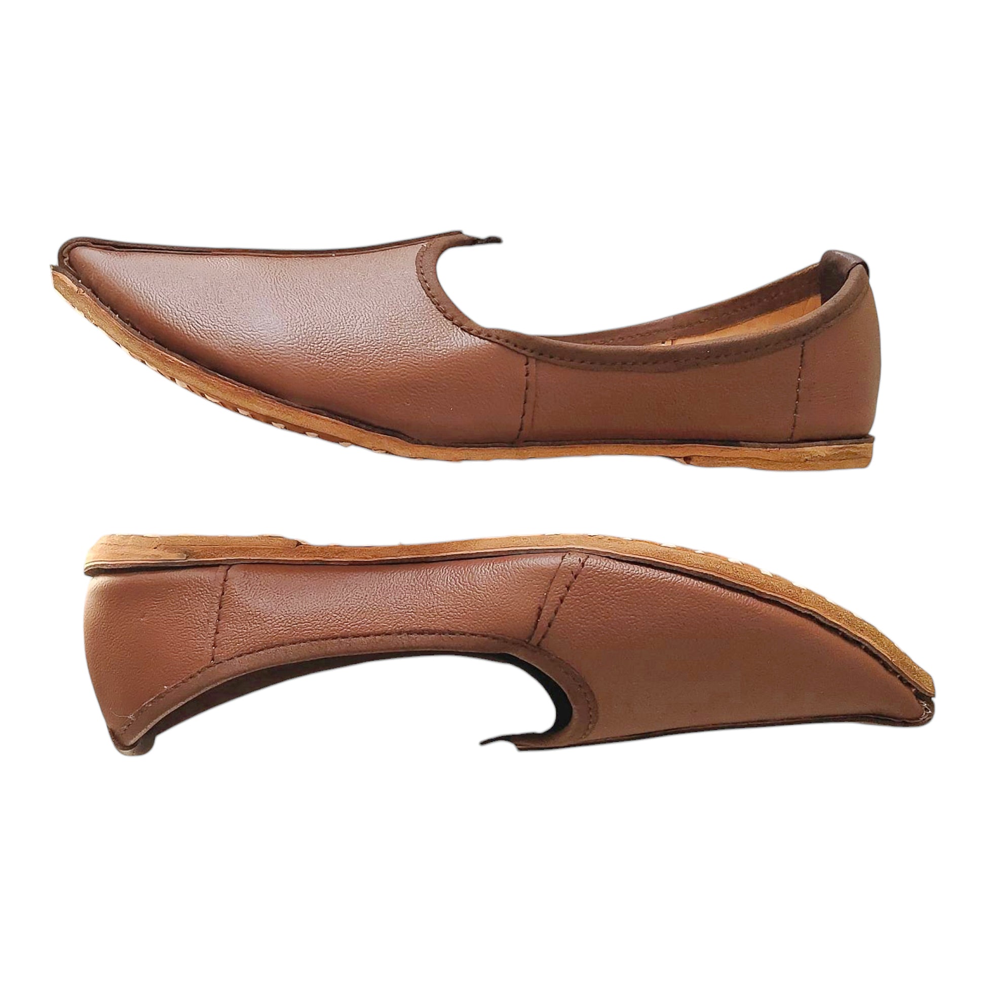 handcrafted tan genuine leather mojari for men by Krafto Jodhpur